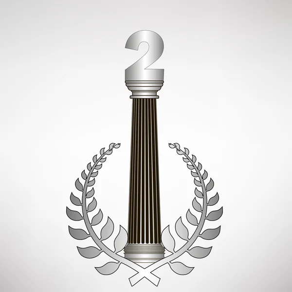 Columna de Grecia, corona de laurel y número. ilustración vectorial eps10 — Vector de stock