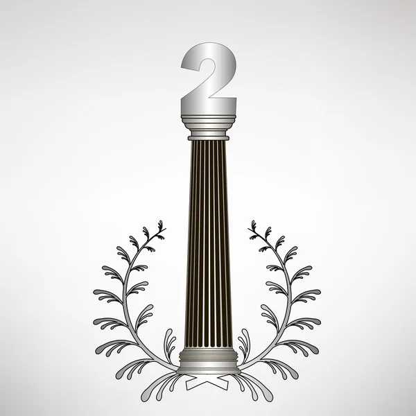 Greece column, laurel wreath and number. eps10 vector illustration — Stock Vector