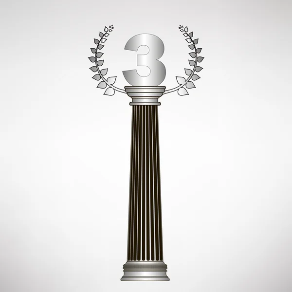 Greece column, laurel wreath and number. eps10 vector illustration — Stock Vector