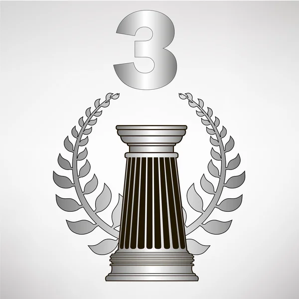 Columna de Grecia, corona de laurel y número. ilustración vectorial eps10 — Archivo Imágenes Vectoriales