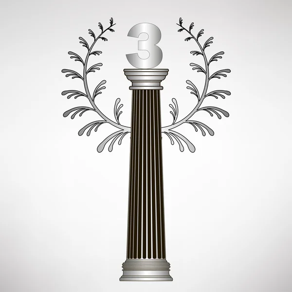 Grèce colonne, couronne de laurier et nombre. illustration vectorielle eps10 — Image vectorielle