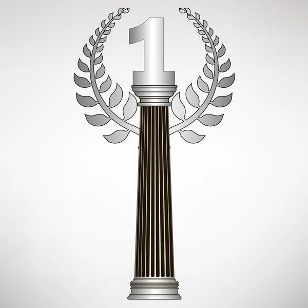 Греческая колонна, лавровый венок и число. Векторная иллюстрация eps10 Стоковая Иллюстрация