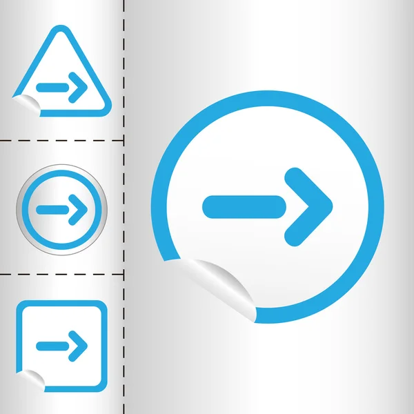 Ensemble d'icônes simples de flèches sur le bouton autocollant différentes formes dans un style moderne. illustration vectorielle eps10 — Image vectorielle