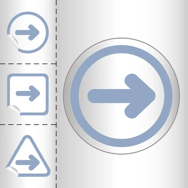Jednoduchá ikona sada šipek na štítku tlačítko různých formách v moderním stylu. eps10 vektorové ilustrace — Stockový vektor
