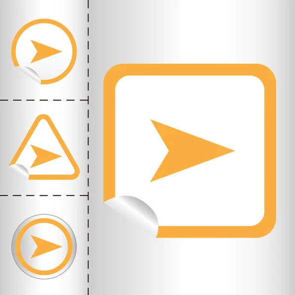 Icono simple conjunto de flechas en el botón de pegatina diferentes formas en estilo moderno. ilustración vectorial eps10 — Archivo Imágenes Vectoriales