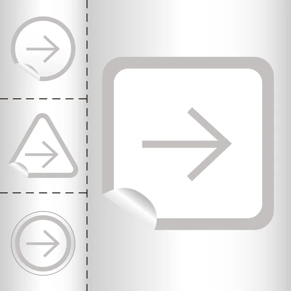 在现代风格的不干胶标签按钮不同窗体上的箭头，设定简单图标。eps10 矢量图 — 图库矢量图片
