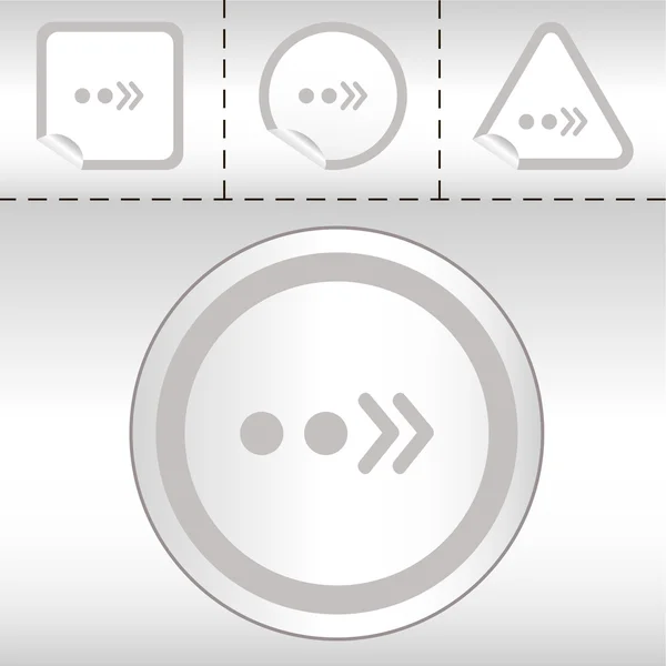 Eenvoudige pictogrammenset van pijlen op sticker knop verschillende vormen in moderne stijl. eps10 vectorillustratie — Stockvector