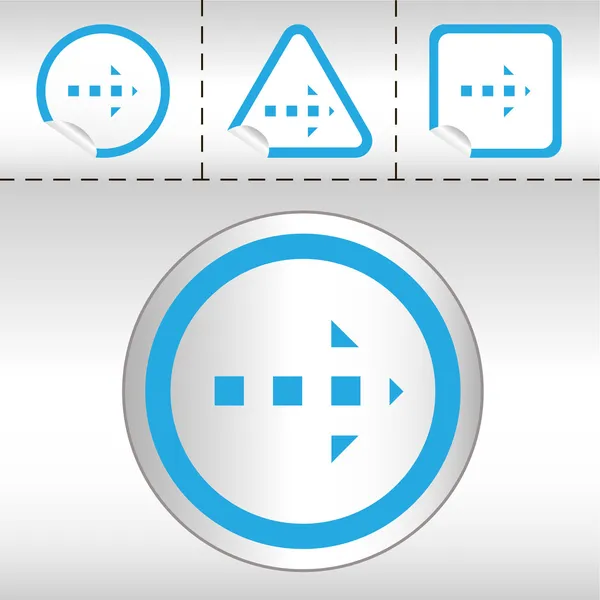 Eenvoudige pictogrammenset van pijlen op sticker knop verschillende vormen in moderne stijl. eps10 vectorillustratie — Stockvector