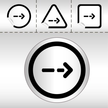 basit simge okları çıkartma düğmesi modern tarzı farklı şekillerde ayarlayın. eps10 vektör çizim