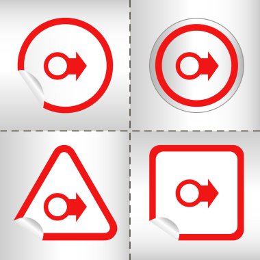 basit simge okları çıkartma düğmesi modern tarzı farklı şekillerde ayarlayın. eps10 vektör çizim