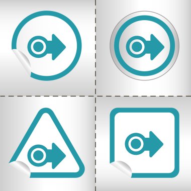 basit simge okları çıkartma düğmesi modern tarzı farklı şekillerde ayarlayın. eps10 vektör çizim