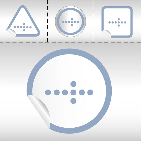 Einfache Symbolsatz von Pfeilen auf Aufkleber-Taste verschiedene Formen im modernen Stil. eps10 Vektorabbildung — Stockvektor