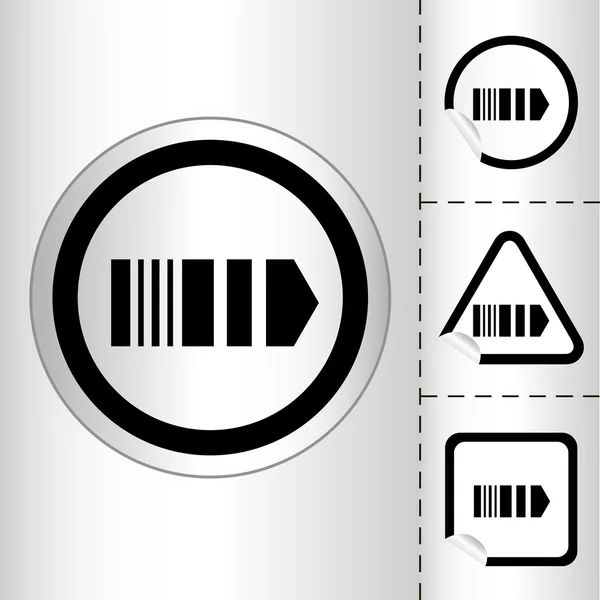 Простой набор стрелок на кнопке наклейки различных форм в современном стиле. Векторная иллюстрация eps10 — стоковый вектор