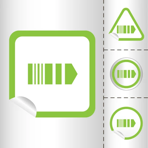 Einfache Symbolsatz von Pfeilen auf Aufkleber-Taste verschiedene Formen im modernen Stil. eps10 Vektorabbildung — Stockvektor