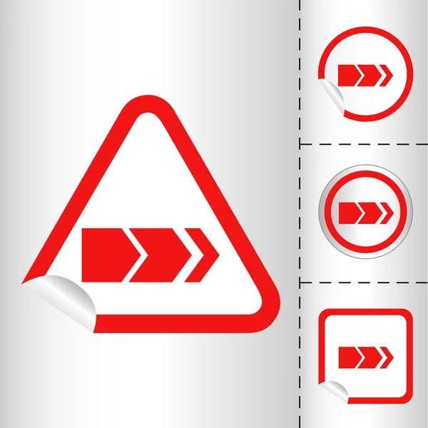 Einfache Symbolsatz von Pfeilen auf Aufkleber-Taste verschiedene Formen im modernen Stil. eps10 Vektorabbildung — Stockvektor