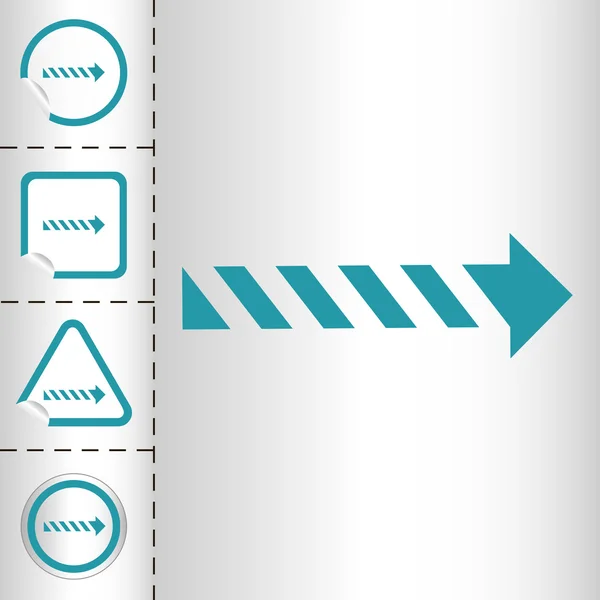 Conjunto de ícones simples de setas no botão adesivo formas diferentes no estilo moderno. eps10 ilustração vetorial — Vetor de Stock