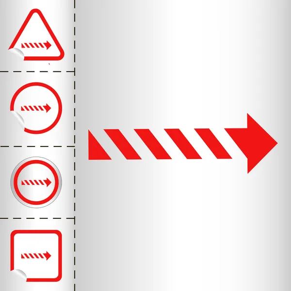 Icono simple conjunto de flechas en el botón de pegatina diferentes formas en estilo moderno. ilustración vectorial eps10 — Vector de stock