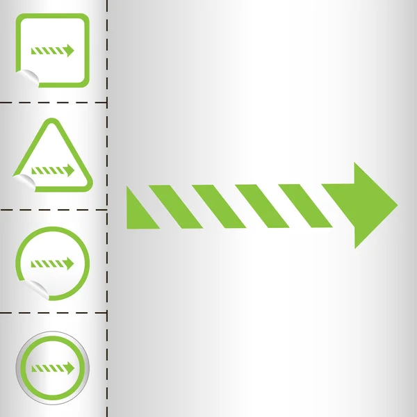 Conjunto de ícones simples de setas no botão adesivo formas diferentes no estilo moderno. eps10 ilustração vetorial — Vetor de Stock