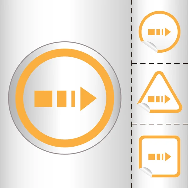 Icono simple conjunto de flechas en el botón de pegatina diferentes formas en estilo moderno. ilustración vectorial eps10 — Archivo Imágenes Vectoriales