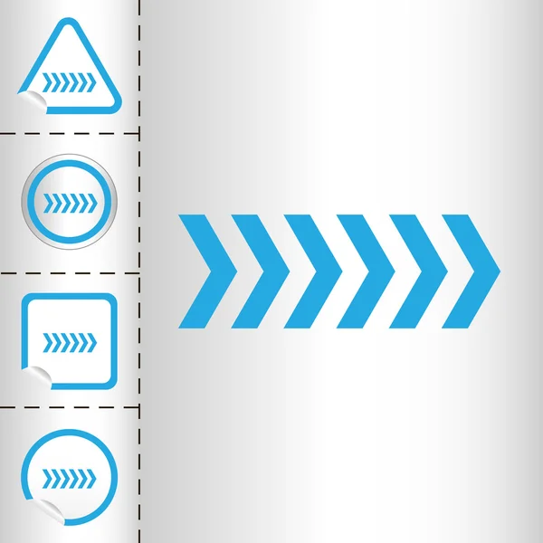 Conjunto de ícones simples de setas no botão adesivo formas diferentes no estilo moderno. eps10 ilustração vetorial — Vetor de Stock