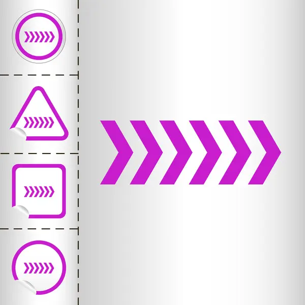 Conjunto de ícones simples de setas no botão adesivo formas diferentes no estilo moderno. eps10 ilustração vetorial — Vetor de Stock