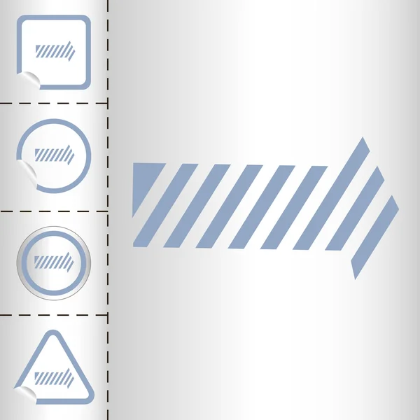 간단한 아이콘 스티커 버튼 다른 양식에 현대적인 스타일 화살표 설정합니다. eps10 벡터 일러스트 레이 션 — 스톡 벡터