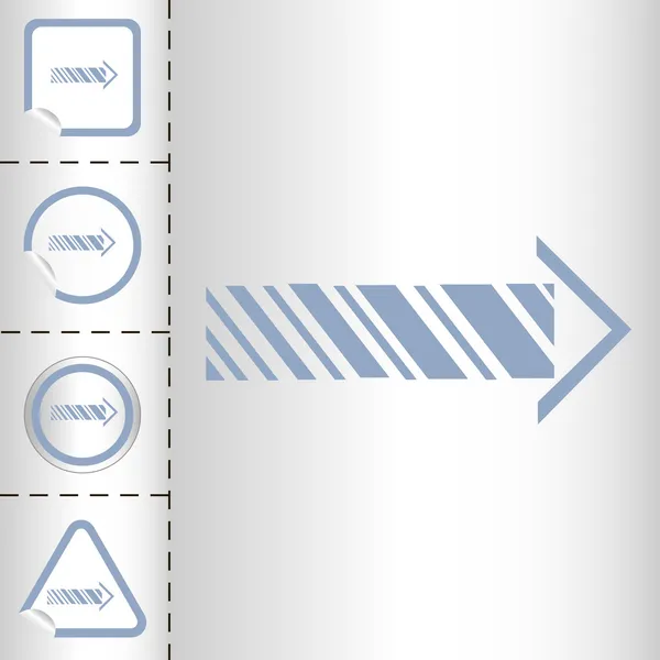 Conjunto de ícones simples de setas no botão adesivo formas diferentes no estilo moderno. eps10 ilustração vetorial — Vetor de Stock