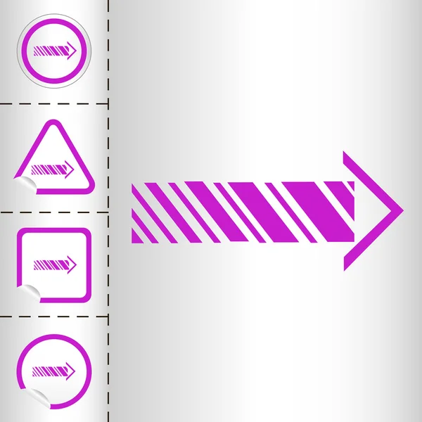 Conjunto de ícones simples de setas no botão adesivo formas diferentes no estilo moderno. eps10 ilustração vetorial — Vetor de Stock