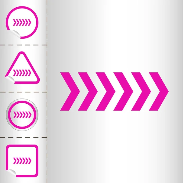Eenvoudige pictogrammenset van pijlen op sticker knop verschillende vormen in moderne stijl. eps10 vectorillustratie — Stockvector