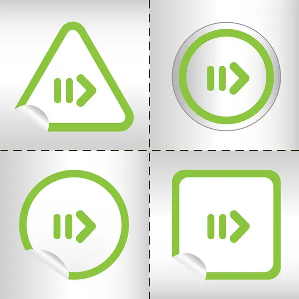 Icono simple conjunto de flechas en el botón de pegatina diferentes formas en estilo moderno. ilustración vectorial eps10 — Archivo Imágenes Vectoriales