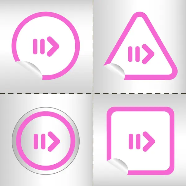 Conjunto de ícones simples de setas no botão adesivo formas diferentes no estilo moderno. eps10 ilustração vetorial —  Vetores de Stock