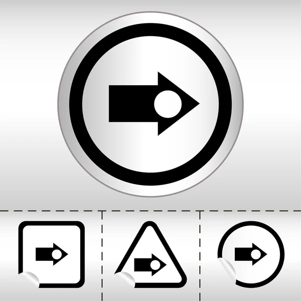 シンプルなアイコン ステッカー ボタンの異なるフォーム モダンなスタイルで矢印のセット。eps10 ベクトル イラスト — ストックベクタ