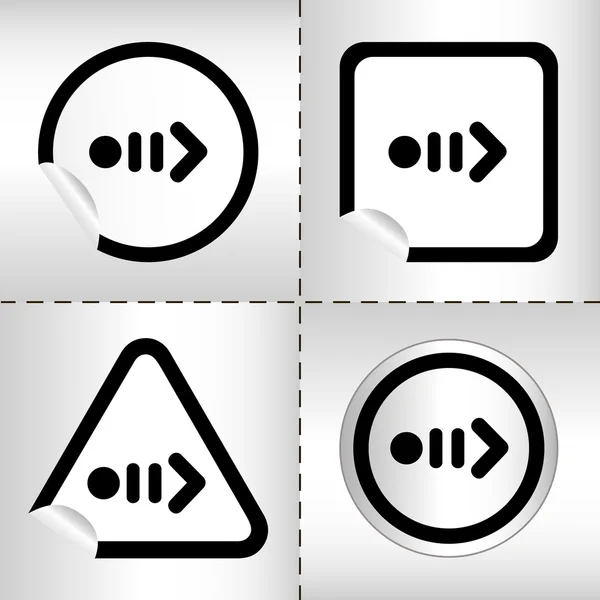 Eenvoudige pictogrammenset van pijlen op sticker knop verschillende vormen in moderne stijl. eps10 vectorillustratie — Stockvector