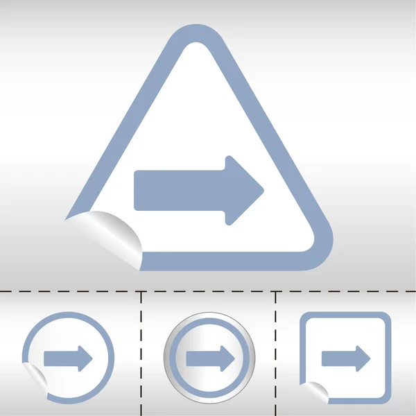 Conjunto de ícones simples de setas no botão adesivo formas diferentes no estilo moderno. eps10 ilustração vetorial — Vetor de Stock