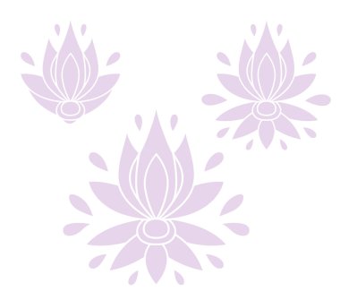 Dekoratif düz siluet çiçek öğeleri tasarım kümesi. vektör çizim