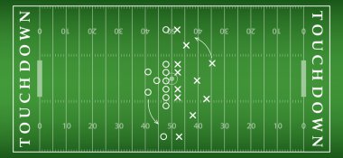 suni çim ile Amerikan futbolu alan arka plan. Futbol Yukarıdan görüş alanı. eps10 formatı vektör çizim