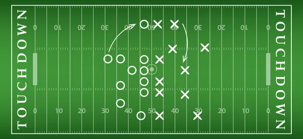 Campo de futebol americano fundo com relva artificial. campo de futebol vista de cima. ilustração vetorial de formato eps10 — Vetor de Stock