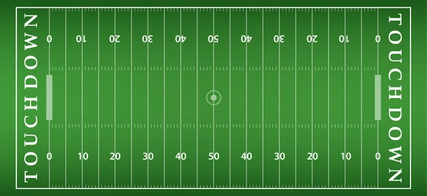 Fondo del campo de fútbol americano con césped artificial. campo de fútbol vista desde arriba. ilustración vectorial formato eps10 — Vector de stock