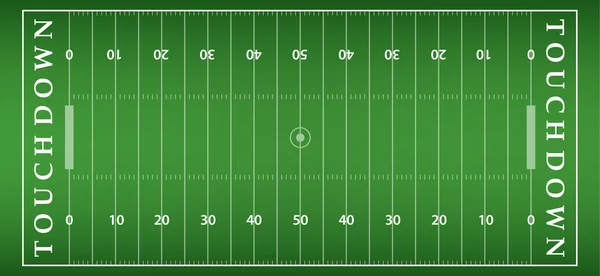 Fondo del campo de fútbol americano con césped artificial. campo de fútbol vista desde arriba. ilustración vectorial formato eps10 — Archivo Imágenes Vectoriales