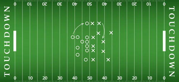 Amerikai futball mező háttér Műfű. foci mező látkép fentről. eps10 formátum vektoros illusztráció — Stock Vector