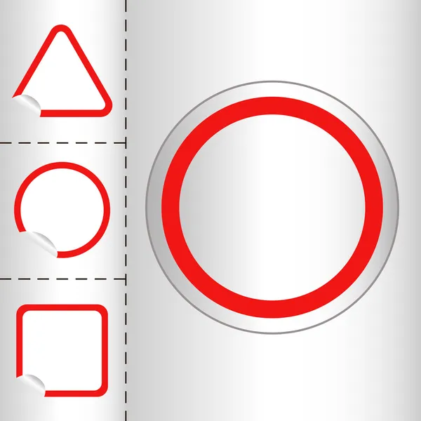Set di pulsante icona web vuota in cerchio e forma quadrata. piccole finestre adesive. Illustrazione vettoriale EPS10 — Vettoriale Stock