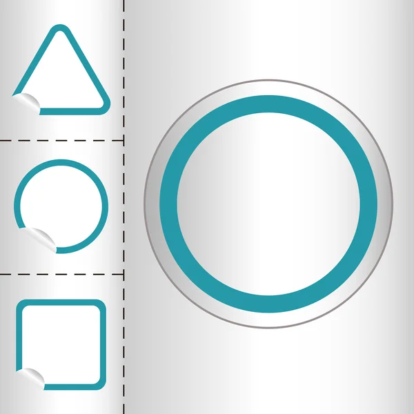 Conjunto de botão de ícone web vazio em forma de círculo e quadrado. pequenas janelas adesivas. Ilustração do vector EPS10 — Vetor de Stock