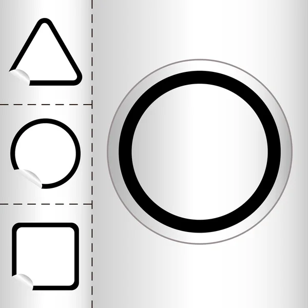 Zbiór pusty tkanina ikona przycisku w koło i kwadratowy kształt. małe naklejki windows. Ilustracja wektorowa eps10 — Wektor stockowy