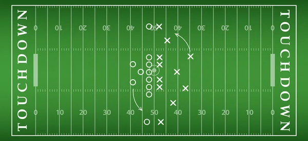Американское футбольное поле с искусственным покрытием. вид сверху на футбольное поле. Векторная иллюстрация формата eps10 Векторная Графика