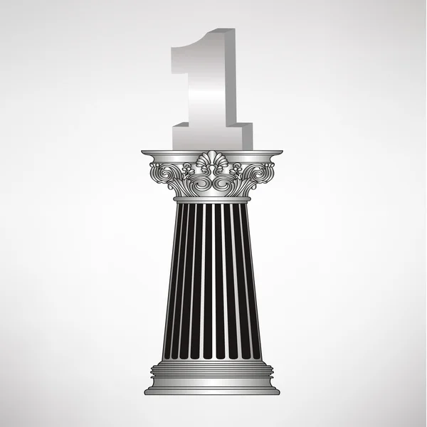 Coluna da Grécia, coroa de louros e número um. eps10 ilustração vetorial — Vetor de Stock