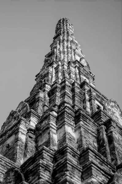 Pagoda Blanco Negro Ayutthaya Tailandia —  Fotos de Stock