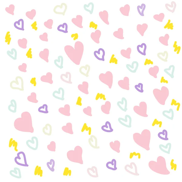 Pastel Color Hearts Cartoon Character — Photo