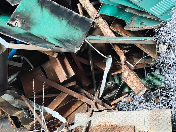 Staal Afval Veel Begane Grond Voor Bereiden Recycling — Stockfoto