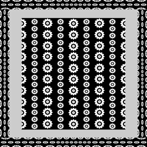Fogaskerék Formájának Díszítése Fekete Fehér Árnyalatú Klasszikus Csíkos Divattervezésű Mintázatot — Stock Fotó