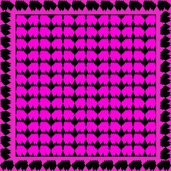 Pink Color Houndstooth Pattern Black Background Fashion Art Design — Stockfoto